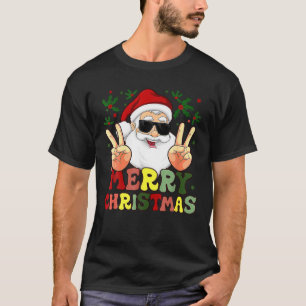 Frohe Weihnachten Süßer Weihnachtsmann Retro Groov T-Shirt