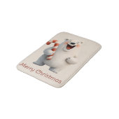 Frohe Weihnachten Süßes Eisbär-Design Badematte (Schrägansicht)