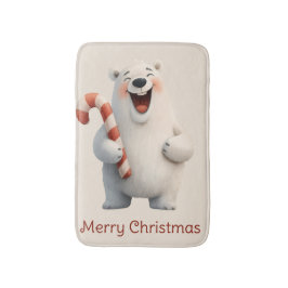 Frohe Weihnachten Süßes Eisbär-Design Badematte