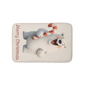 Frohe Weihnachten Süßes Eisbär-Design Badematte (Vorderseite)