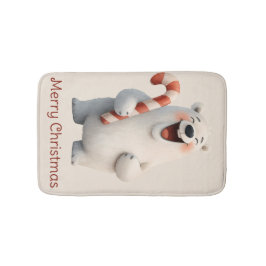 Frohe Weihnachten Süßes Eisbär-Design Badematte