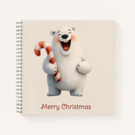 Frohe Weihnachten Süßes Eisbär-Design Notizblock