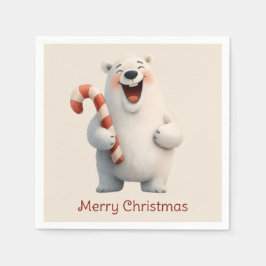 Frohe Weihnachten Süßes Eisbär-Design Serviette