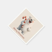 Frohe Weihnachten Süßes Eisbär-Design Serviette (Ecke)