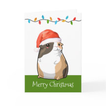 Frohe Weihnachten Süßes Meerschweinchen Santa