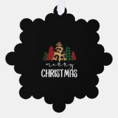 Frohe Weihnachten Svg Leopard Tree Ornament Karte (Vorderseite)