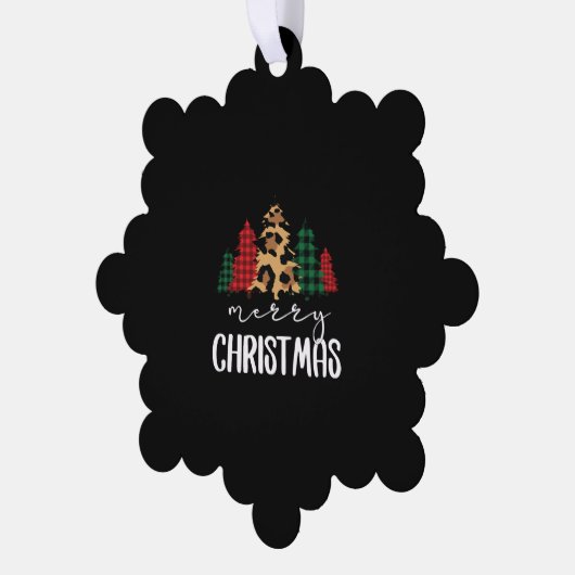 Frohe Weihnachten Svg Leopard Tree Ornament Karte (Linke Ecke)