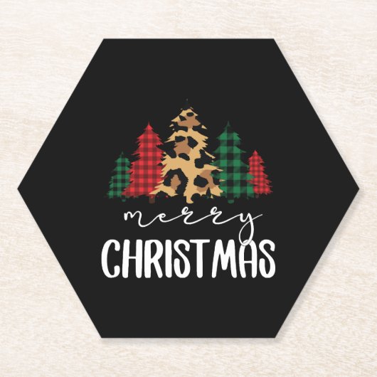 Frohe Weihnachten Svg Leopard Tree Untersetzer (Vorderseite)