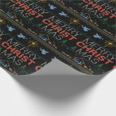 Frohe Weihnachten Sweater Christlicher Glaube Jesu Geschenkpapier (Ecke)