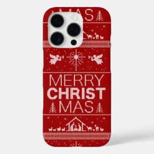 Frohe Weihnachten Sweater Religiöse Geburt iPhone 16 Pro Hülle