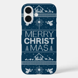 Frohe Weihnachten Sweater Religiöse Religion iPhone 16 Hülle