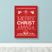 Frohe Weihnachten Sweater Religiöse Religion Leinwanddruck (Insitu (Holzboden))