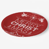 Frohe Weihnachten Sweater Religious Christ Red Pappteller (Schrägansicht)