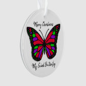 Frohe Weihnachten Sweet Butterfly Holiday Keepake Ornament (Vorderseite)