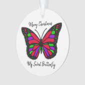 Frohe Weihnachten Sweet Butterfly Holiday Keepake Ornament (Vorderseite)