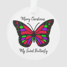 Frohe Weihnachten Sweet Butterfly Holiday Keepake Ornament