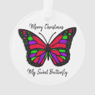 Frohe Weihnachten Sweet Butterfly Holiday Keepake Ornament