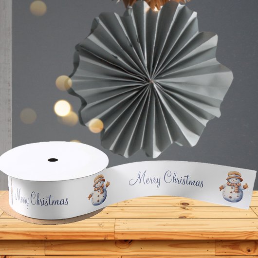 Frohe Weihnachten Sweet Snowman Satinband