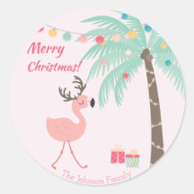 Frohe Weihnachten - Sweet Tropical Santa Flamingo