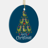 Frohe Weihnachten T Rex Boys Kinder Weihnachtsbaum Keramik Ornament (Rechts)