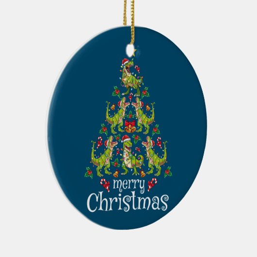 Frohe Weihnachten T Rex Boys Kinder Weihnachtsbaum Keramik Ornament (Rechts)