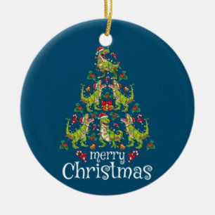 Frohe Weihnachten T Rex Boys Kinder Weihnachtsbaum Keramik Ornament