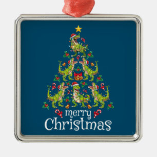 Frohe Weihnachten T Rex Boys Kinder Weihnachtsbaum Ornament Aus Metall