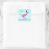 Frohe Weihnachten T-Rex Dinosaurier Name Stickers (Tasche)