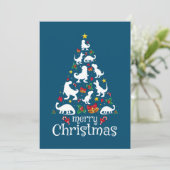 Frohe Weihnachten T Rex Kids Boys Funny Christmas Einladung (Stehend Vorderseite)