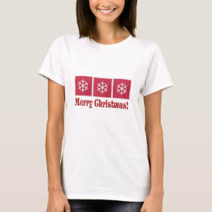 Frohe Weihnachten T - Shirt - 3 Schneeflocken