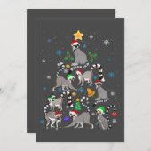 Frohe Weihnachten T - Shirt Lemur Weihnachtsbaum W (Vorne/Hinten)