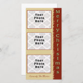 Frohe Weihnachten Tan/Red 3 Foto 4x8 (Vorne/Hinten)