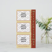 Frohe Weihnachten Tan/Red 3 Foto 4x8 (Stehend Vorderseite)