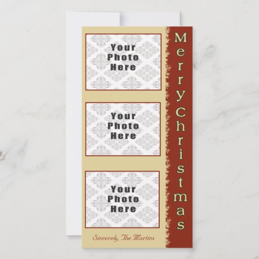 Frohe Weihnachten Tan/Red 3 Foto 4x8 (Vorderseite)