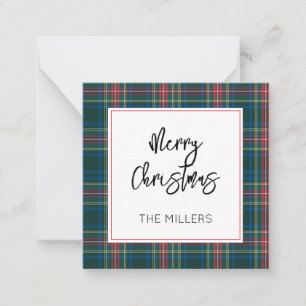 Frohe Weihnachten Tartan Kariert Classic Preppy Ge Mitteilungskarte