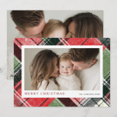 Frohe Weihnachten Tartan Karo Hintergrund (Vorne/Hinten)