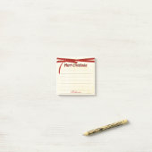 Frohe Weihnachten Tartan Muster Typografie Post-it Klebezettel (Auf Schreibtisch)