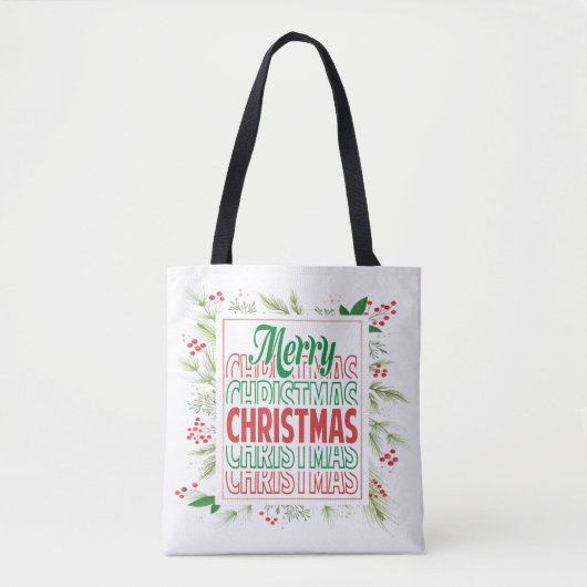 Frohe Weihnachten Tasche (Vorderseite)