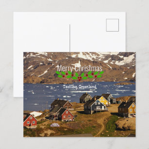 Frohe Weihnachten, Tasiilaq, Grönland Feiertagspostkarte