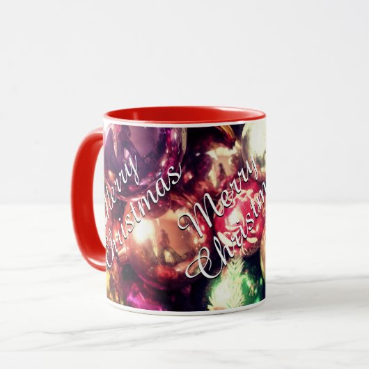"Frohe Weihnachten" Tasse (Vorderseite Links)