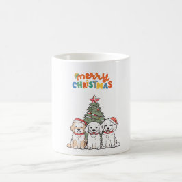 Frohe Weihnachten Tasse: Adorable Welpen bringen H Kaffeetasse