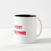 "Frohe Weihnachten-Tasse: Seife Wärme und Freude m Zweifarbige Tasse (VorderseiteRechts)