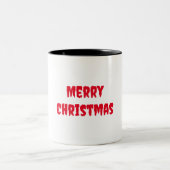 "Frohe Weihnachten-Tasse: Seife Wärme und Freude m Zweifarbige Tasse (Mittel)