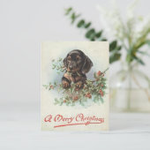 Frohe Weihnachten, Teckel Postkarte (Stehend Vorderseite)