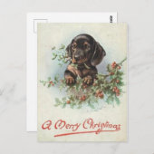 Frohe Weihnachten, Teckel Postkarte (Vorne/Hinten)