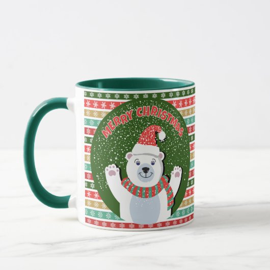 Frohe Weihnachten Teddy Bär Tasse (Links)