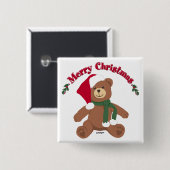 Frohe Weihnachten Teddy Bear Button (Vorne & Hinten)