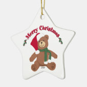 Frohe Weihnachten Teddy Bear Keramikornament (Links)