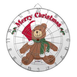 Frohe Weihnachten Teddybär Dartscheibe
