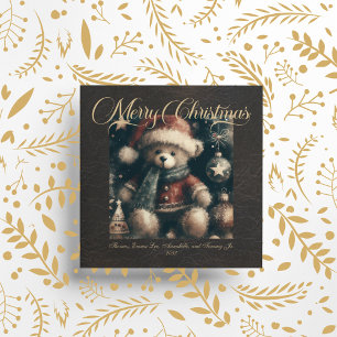 Frohe Weihnachten Teddybär Faux-Leder